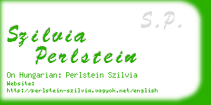 szilvia perlstein business card